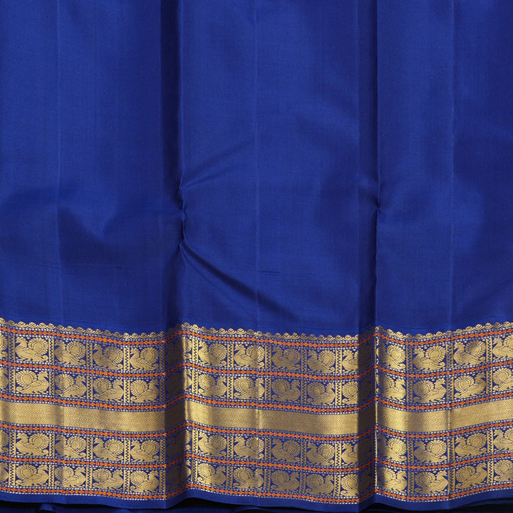Hayagrivas Handloom Red Kanjivaram Silk Saree with Blue Border KBF515G9-1
