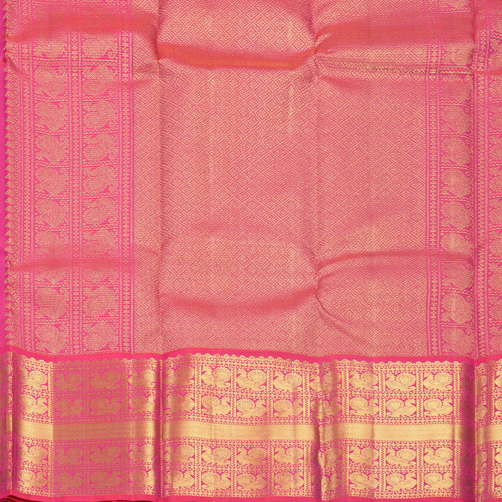 Hayagrivas Handloom Mayilkazhuthu Kanjivaram Silk Saree with Pink Border KBF515G9-2