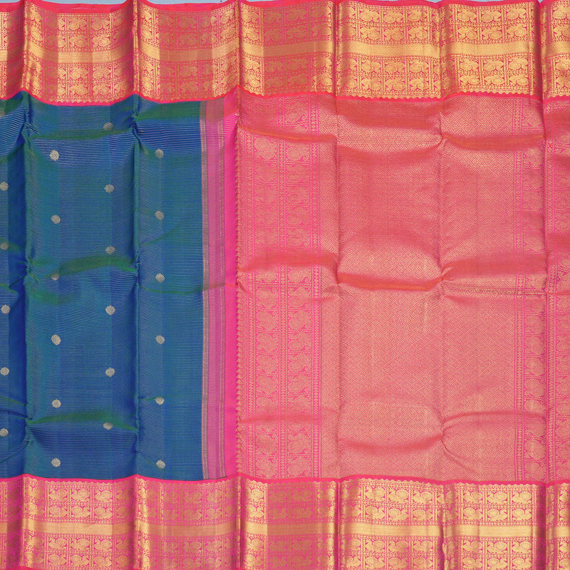 Hayagrivas Handloom Mayilkazhuthu Kanjivaram Silk Saree with Pink Border KBF515G9-2