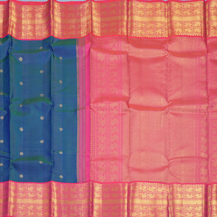 Hayagrivas Handloom Mayilkazhuthu Kanjivaram Silk Saree with Pink Border KBF515G9-2