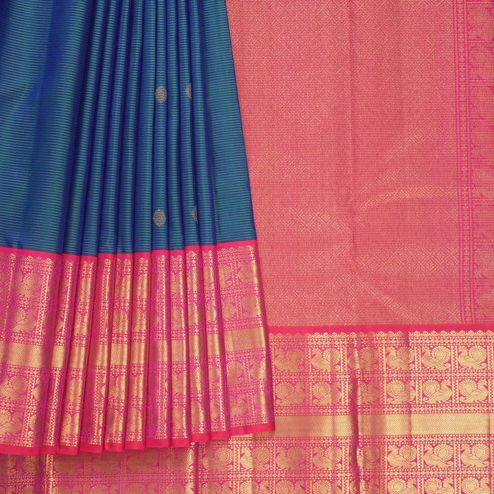 Hayagrivas Handloom Mayilkazhuthu Kanjivaram Silk Saree with Pink Border KBF515G9-2