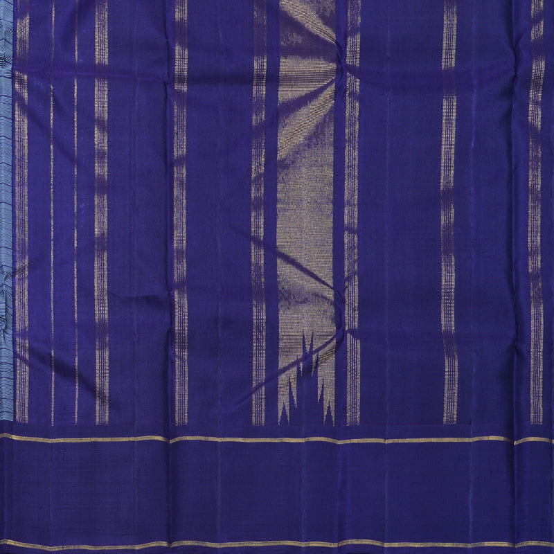 Hayagrivas Handloom Ice Blue Kanjivaram Silk Saree with Purplish-Blue Border KBF516G1-1