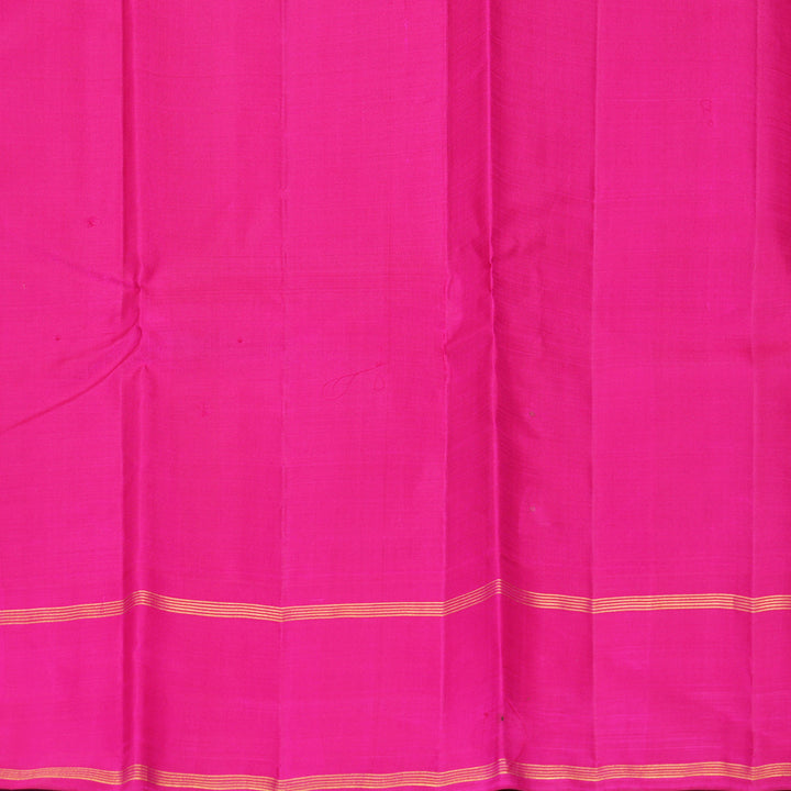 Hayagrivas Handloom Lime Green Kanjivaram Silk Saree with Rani Pink Border KBF516G1-3