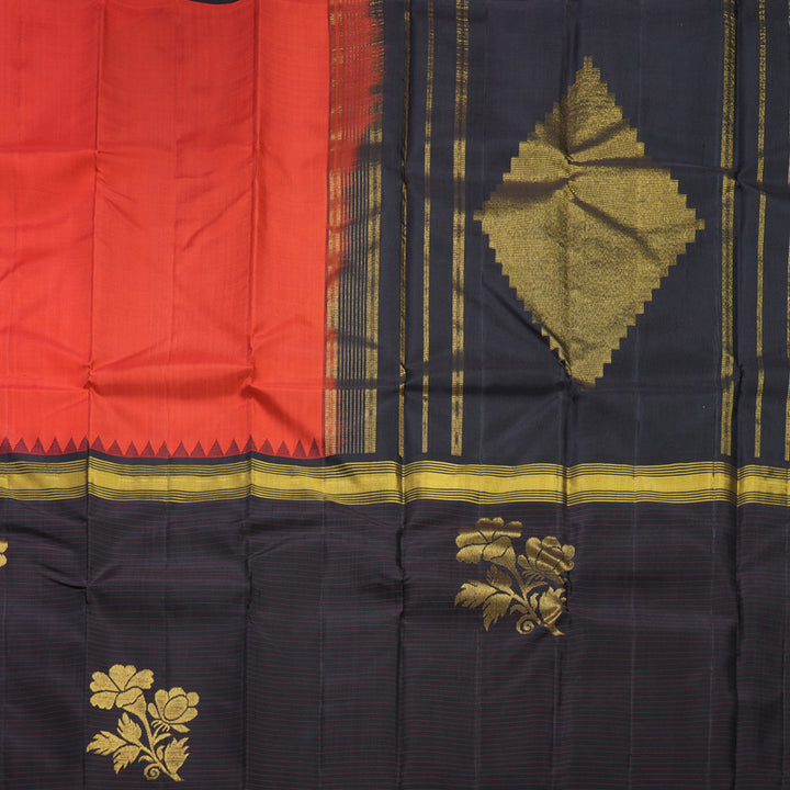Hayagrivas Handloom Red Kanjivaram Silk Saree KBF516G10-1