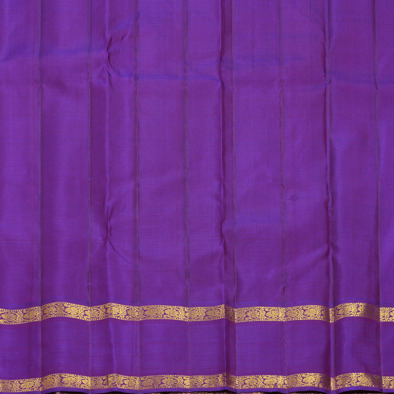 Hayagrivas Handloom Lime Green Kanjivaram Silk Saree with Purple Border KBF516G2-4