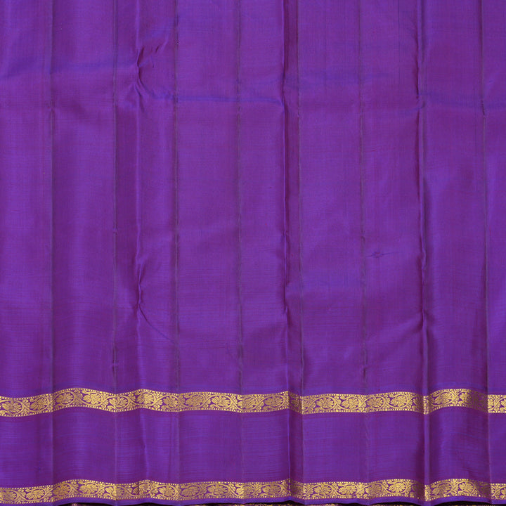 Hayagrivas Handloom Lime Green Kanjivaram Silk Saree with Purple Border KBF516G2-4