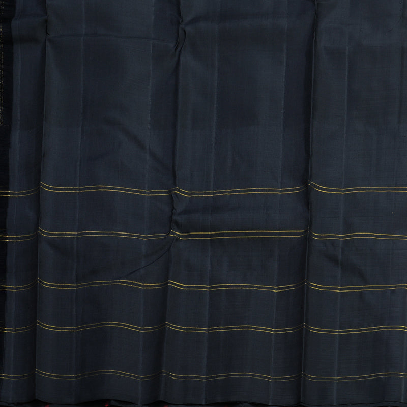 Hayagrivas Handloom Red Kanjivaram Silk Saree with Black Border KBF516G3-3