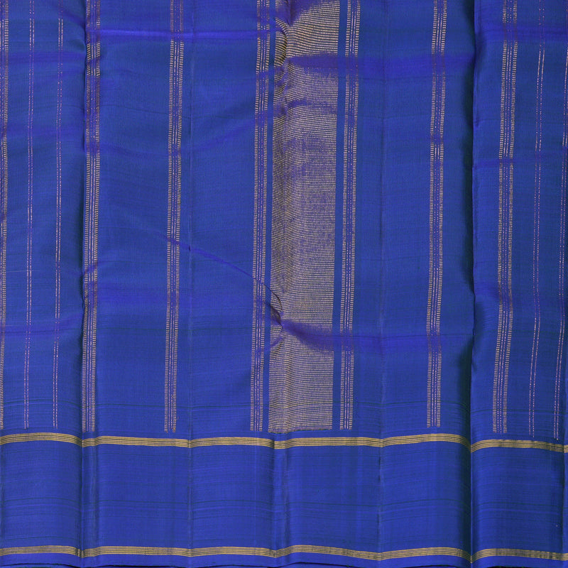Hayagrivas Handloom Pink &amp; Half-White Checks Kanjivaram Silk Saree with Mayilkazhuthu Border KBF516G4-3
