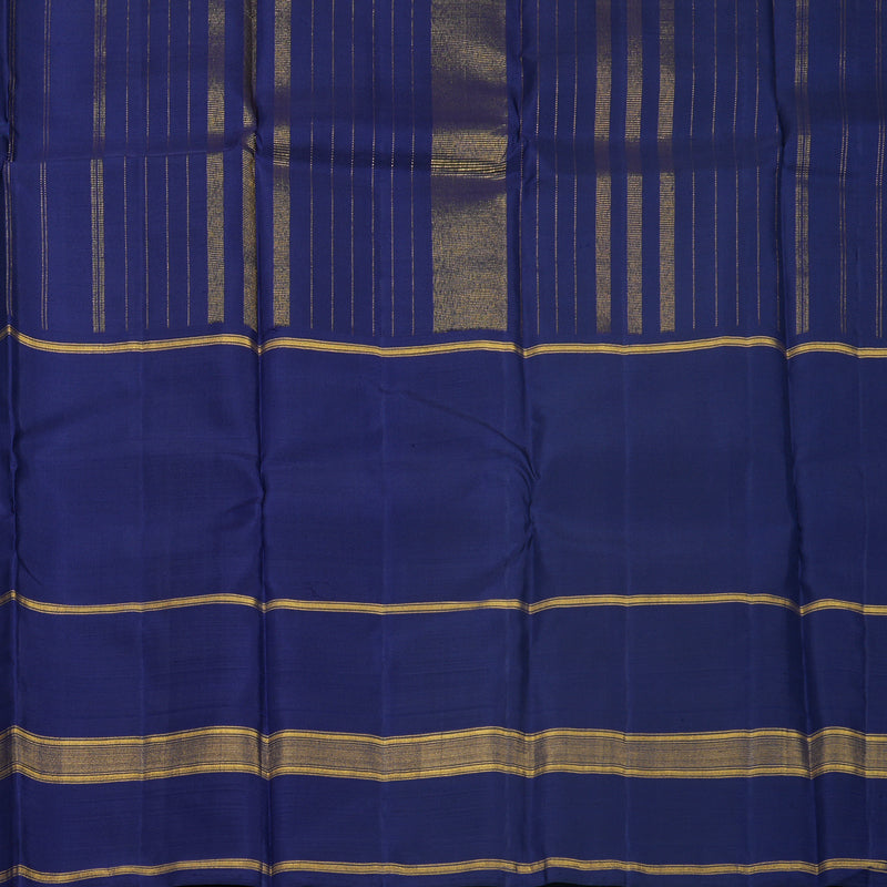 Hayagrivas Handloom Bright Teal Kanjivaram Silk Saree with Dark Blue Border KBF516G5-1
