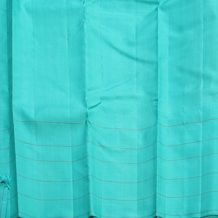 Hayagrivas Handloom Midnight Blue Kanjivaram Silk Saree with Sea Green Border KBF516G5-2