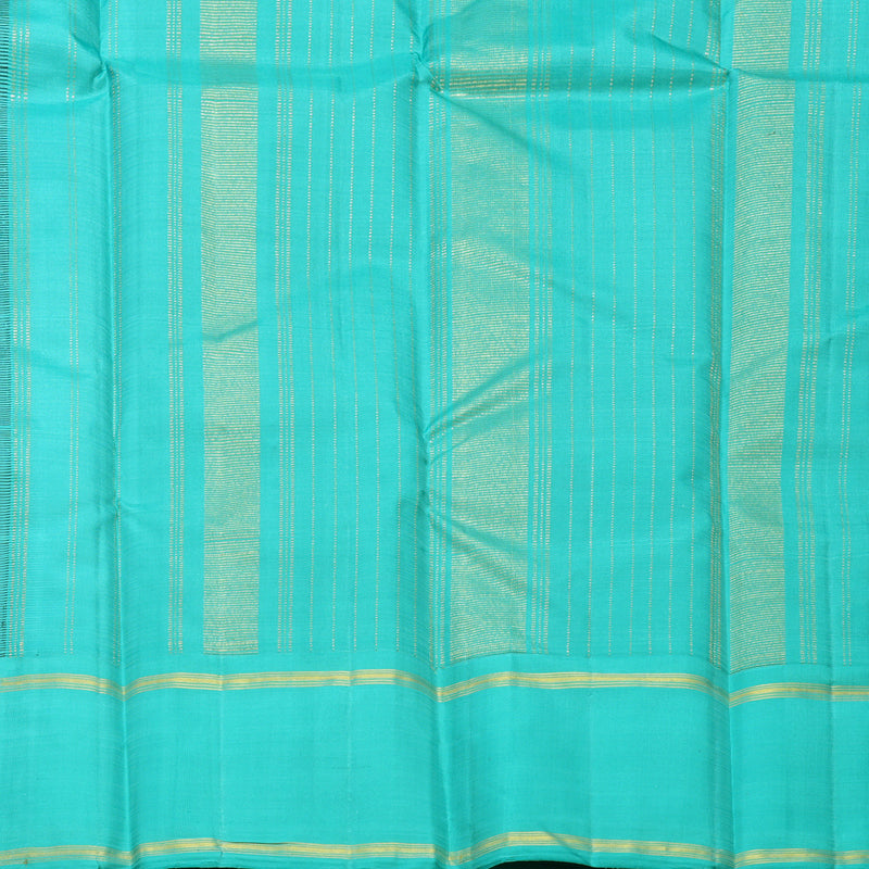 Hayagrivas Handloom Purple Kanjivaram Silk Saree with Bright Teal Border KBF516G6-2