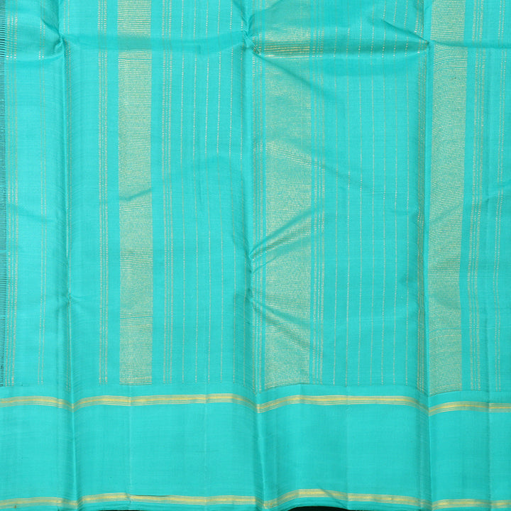 Hayagrivas Handloom Purple Kanjivaram Silk Saree with Bright Teal Border KBF516G6-2