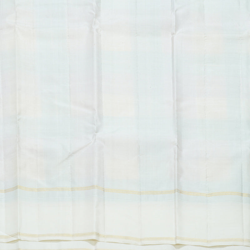 Hayagrivas Handloom Multicolour Checks Kanjivaram Silk Saree with Half-White Border KBF516G6-4