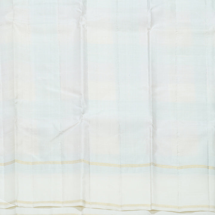 Hayagrivas Handloom Multicolour Checks Kanjivaram Silk Saree with Half-White Border KBF516G6-4