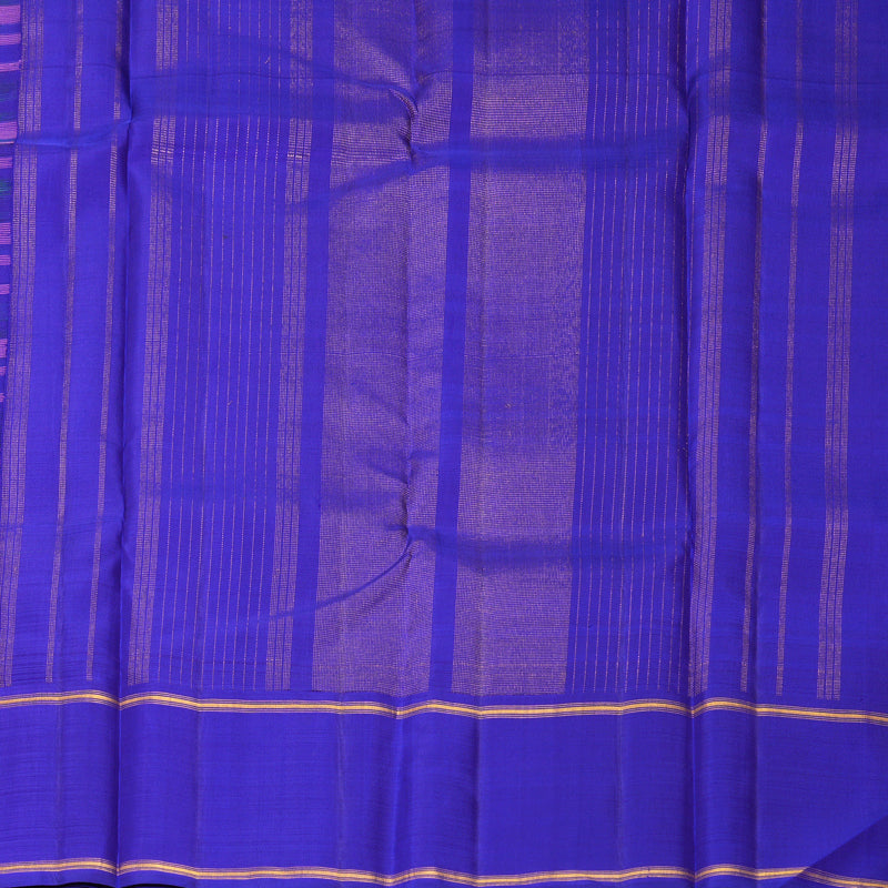 Hayagrivas Handloom Multicolour Checks Kanjivaram Silk Saree with Royal Blue Border KBF517G1-1