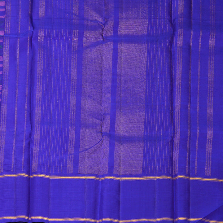 Hayagrivas Handloom Multicolour Checks Kanjivaram Silk Saree with Royal Blue Border KBF517G1-1