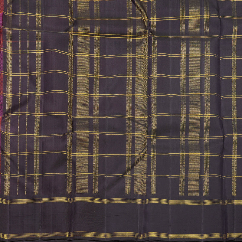 Hayagrivas Handloom Pink &amp; Orange Checks Kanjivaram Silk Saree KBF517G2-1