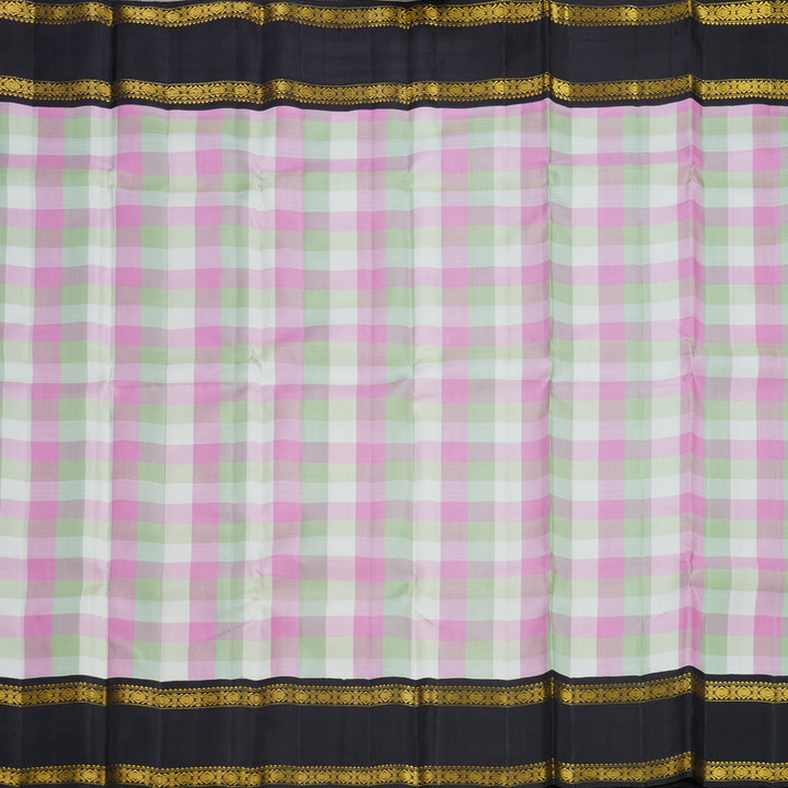 Hayagrivas Handloom Pastel Checks Kanjivaram Silk Saree with Kanchana Brown Border KBF517G5-1