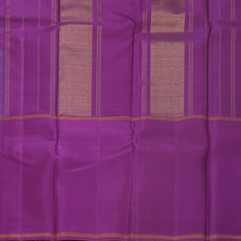 Hayagrivas Handloom Sea Green Kanjivaram Silk Saree with Vadamalli Purple Border KBF518G2-2