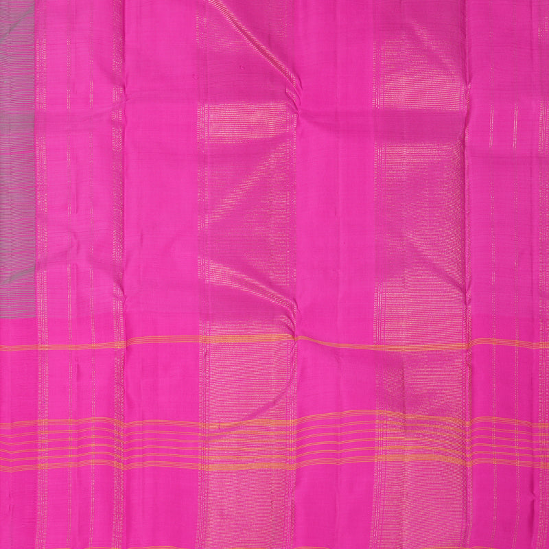 Hayagrivas Handloom Fluorescent Green Kanjivaram Silk Saree with Rani Pink Border KBF518G2-3