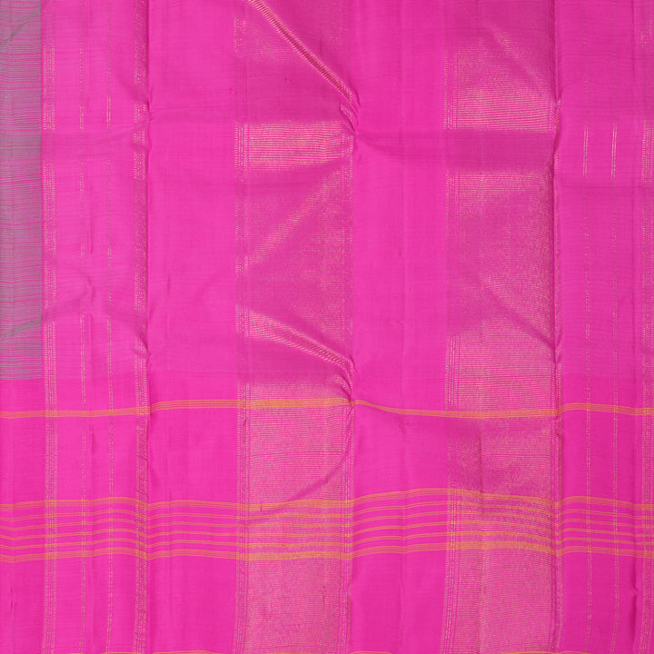 Hayagrivas Handloom Fluorescent Green Kanjivaram Silk Saree with Rani Pink Border KBF518G2-3