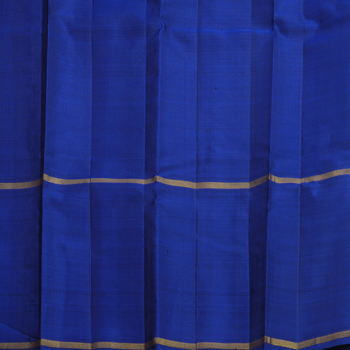 Hayagrivas Handloom Yellow &amp; Blue (Zasa Zasa Kattam) Kanjivaram Silk Saree with Royal Blue Border KBF518G2-4