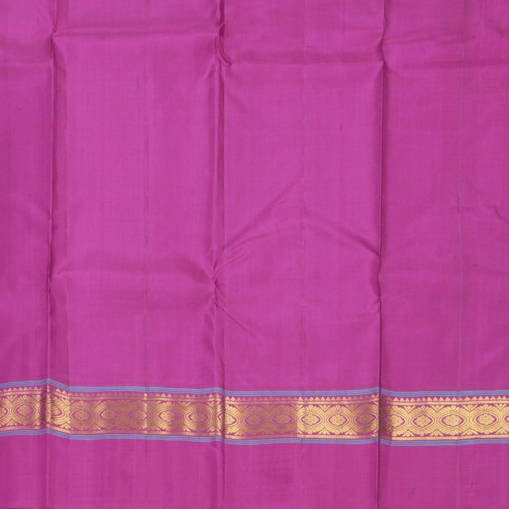 Hayagrivas Handloom Pastel Green Kanjivaram Silk Saree with Magenta Border KBF518G3-1