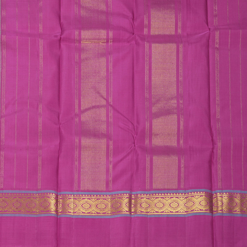 Hayagrivas Handloom Pastel Green Kanjivaram Silk Saree with Magenta Border KBF518G3-1