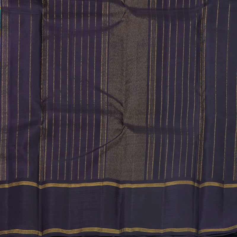 Hayagrivas Handloom Multicolour Checks Kanjivaram Silk Saree with Deep Jamun Border KBF518G4-1