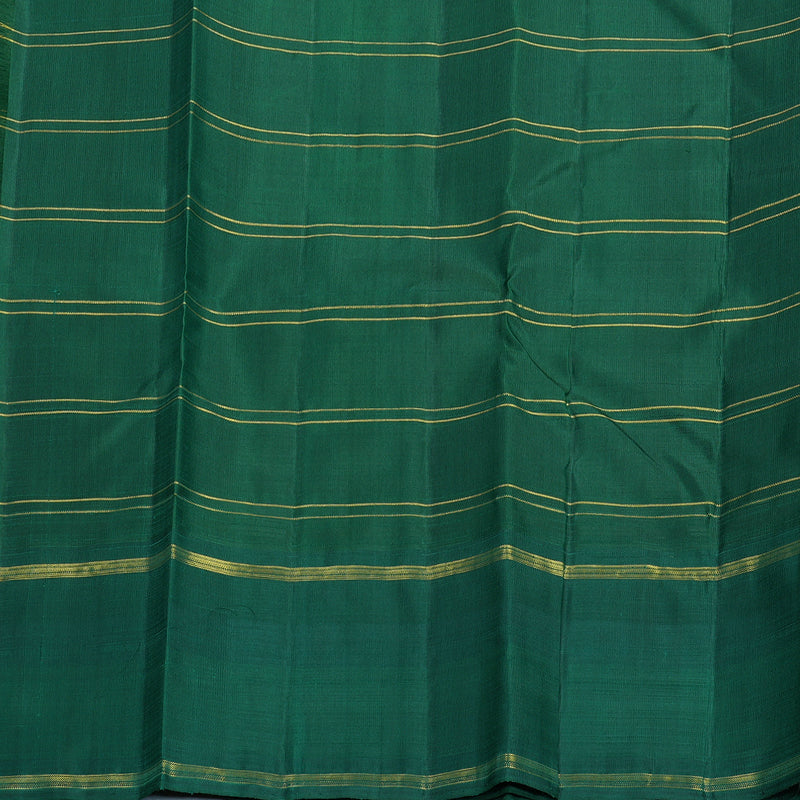 Hayagrivas Handloom Pink &amp; Orange Checks Kanjivaram Silk Saree with Bottle Green Border KBF518G5-1
