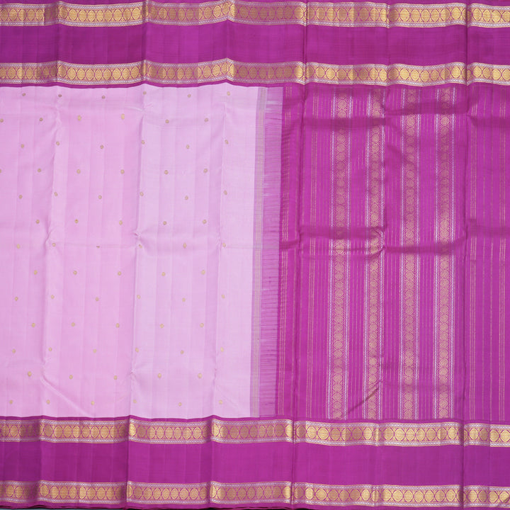 Hayagrivas Handloom Baby Pink Kanjivaram Silk Saree with Magenta-Pink Border KBF518G8-1