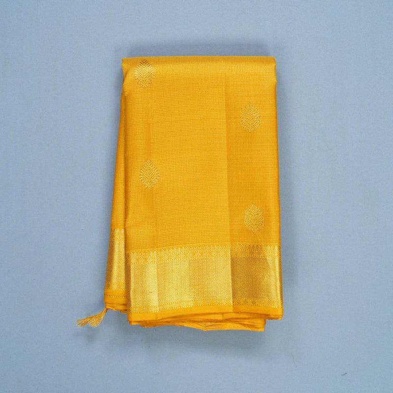 Hayagrivas Handloom Mustard Yellow Kanjivaram Silk Saree KBF519G8-1