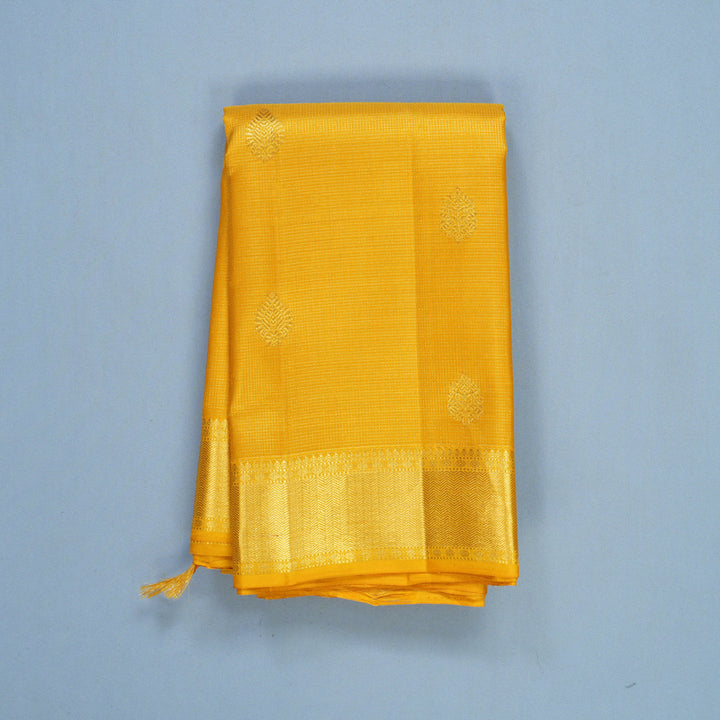Hayagrivas Handloom Mustard Yellow Kanjivaram Silk Saree KBF519G8-1