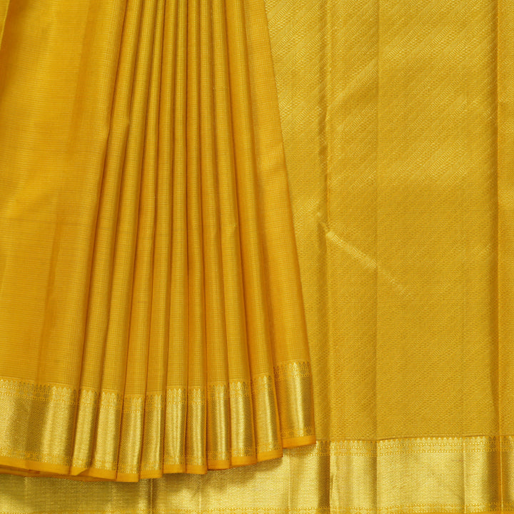 Hayagrivas Handloom Mustard Yellow Kanjivaram Silk Saree KBF519G8-1