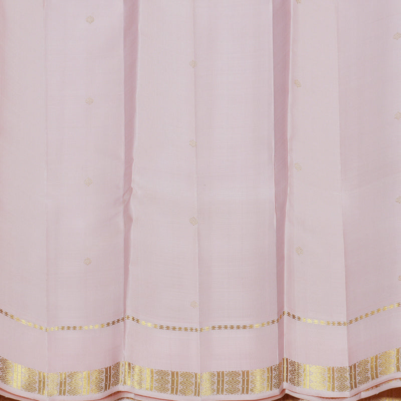 Hayagrivas Handloom Midnight Blue Kanjivaram Silk Saree with Baby Pink Border KBF520G5-1