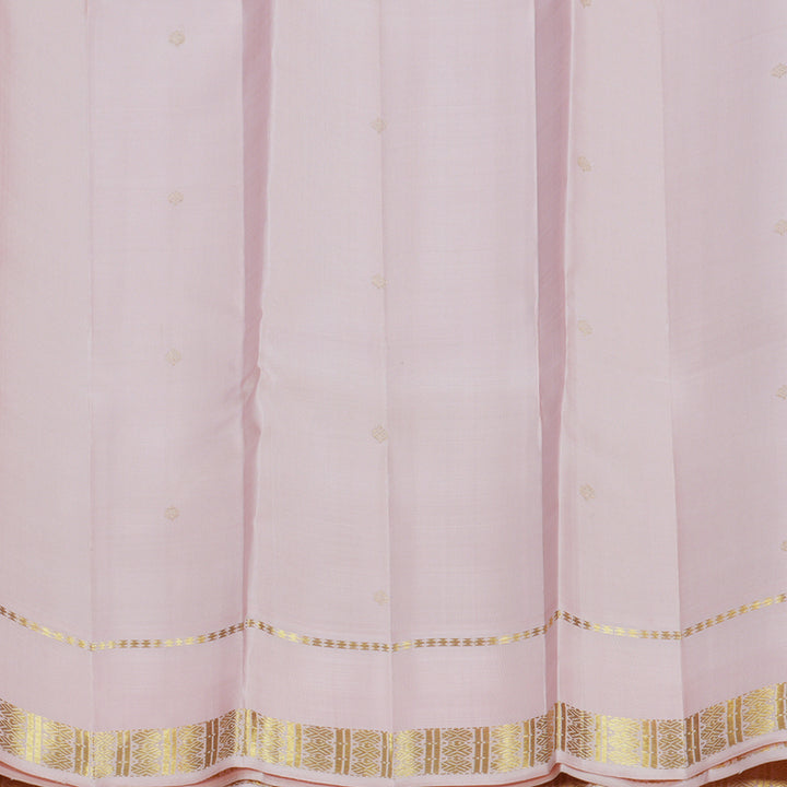 Hayagrivas Handloom Midnight Blue Kanjivaram Silk Saree with Baby Pink Border KBF520G5-1