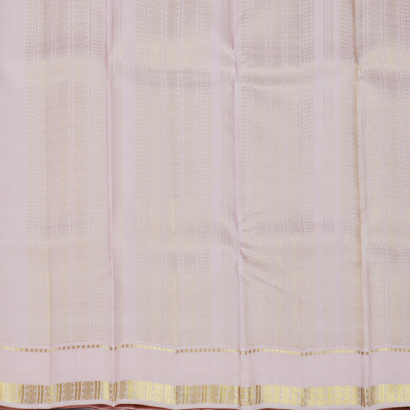 Hayagrivas Handloom Midnight Blue Kanjivaram Silk Saree with Baby Pink Border KBF520G5-1