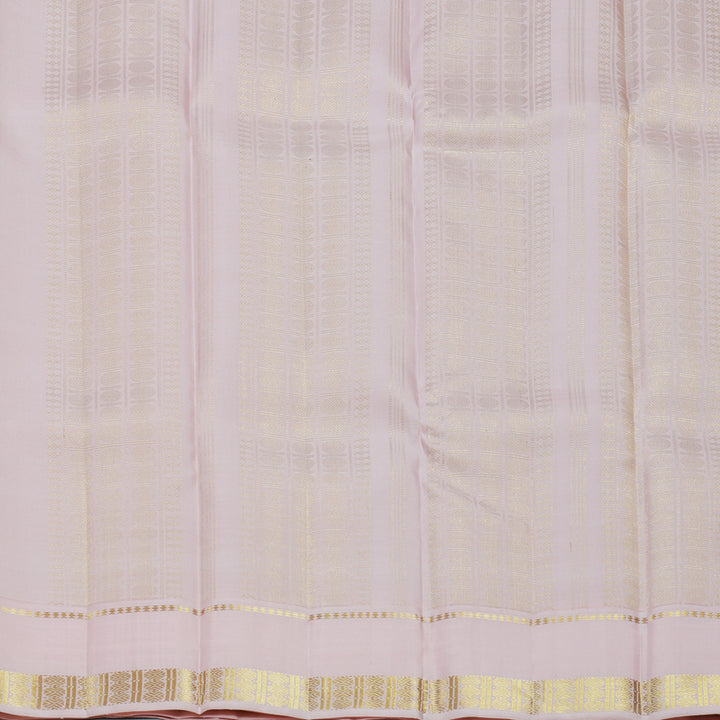 Hayagrivas Handloom Midnight Blue Kanjivaram Silk Saree with Baby Pink Border KBF520G5-1