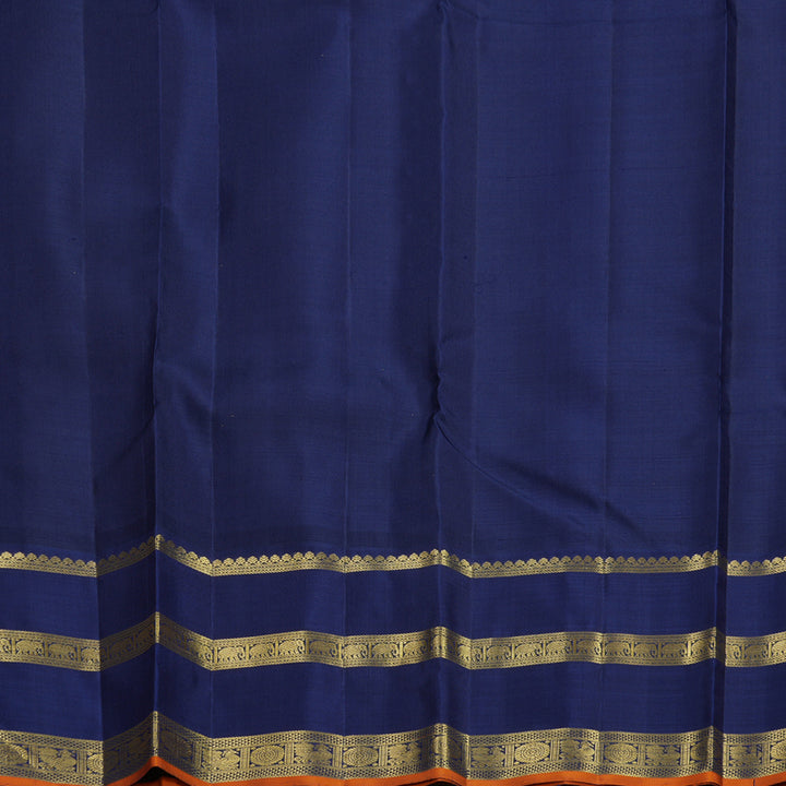 Hayagrivas Handloom Red Kanjivaram Silk Saree with Navy Blue Border KBF520G7-1