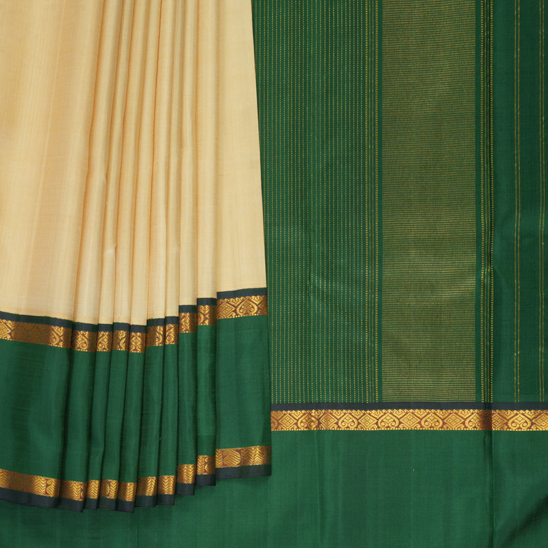 Hayagrivas Handloom Sandal Kanjivaram Silk Saree with Dark Green Border KBF523F1-1