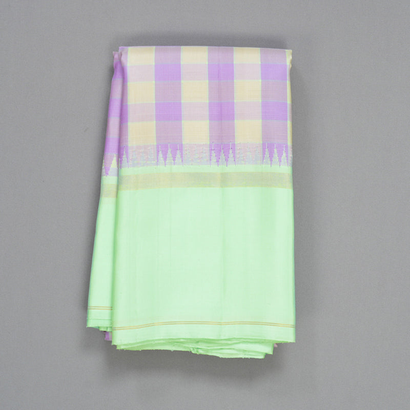 Hayagrivas Handloom Pastel Multicolour Checks Kanjivaram Silk Saree KBF523F5-1