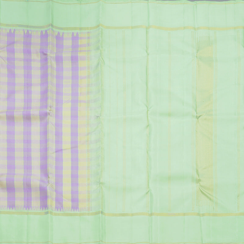 Hayagrivas Handloom Pastel Multicolour Checks Kanjivaram Silk Saree KBF523F5-1
