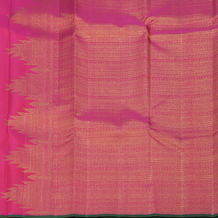 Hayagrivas Handloom Orange (Carpet Checks) Kanjivaram Silk Saree KBF524F10-1