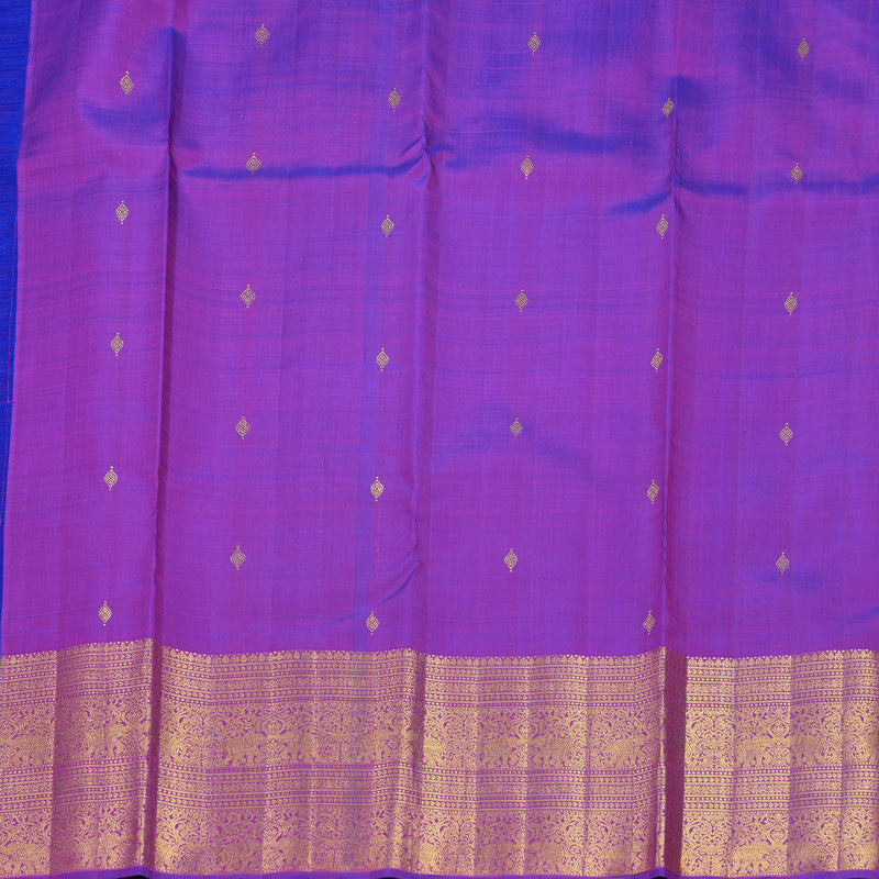 Hayagrivas Handloom Purple Kanjivaram Silk Saree KBF524F9-1