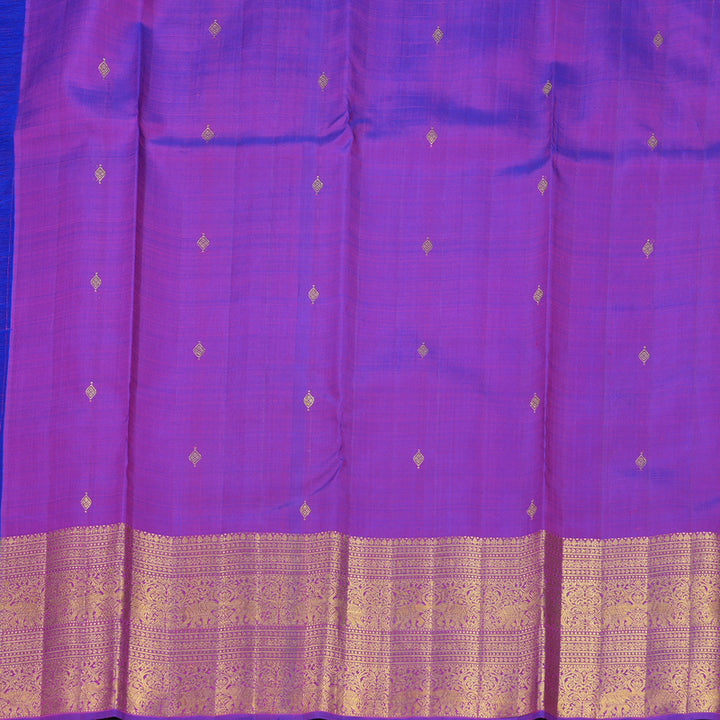 Hayagrivas Handloom Purple Kanjivaram Silk Saree KBF524F9-1