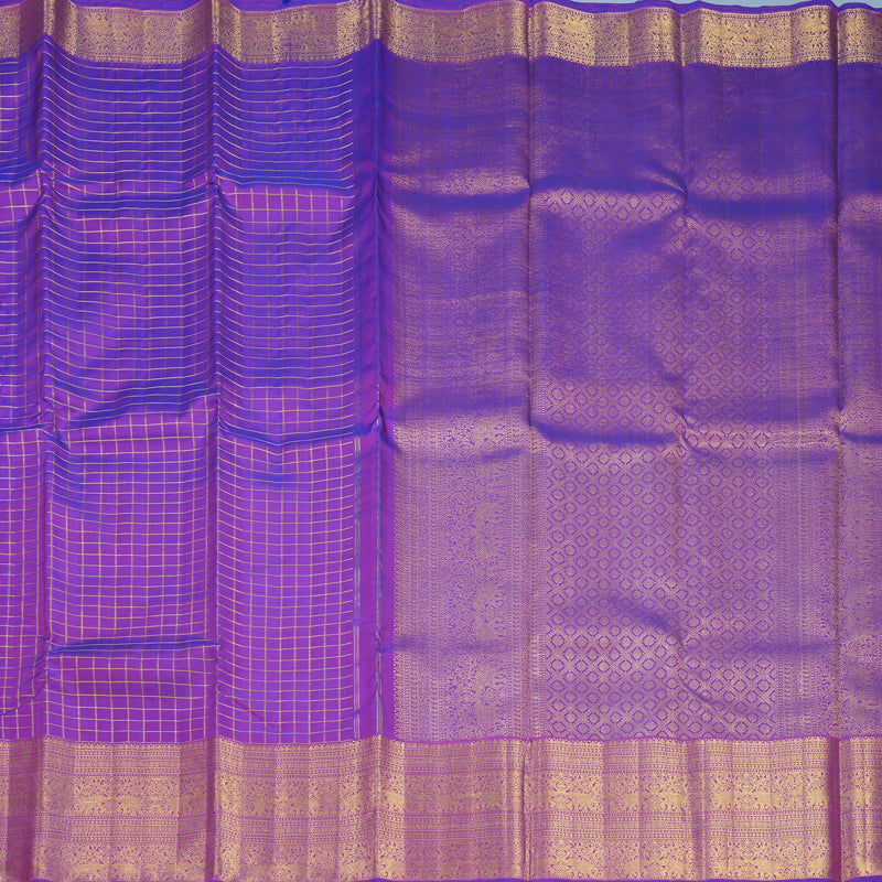Hayagrivas Handloom Purple Kanjivaram Silk Saree KBF524F9-1