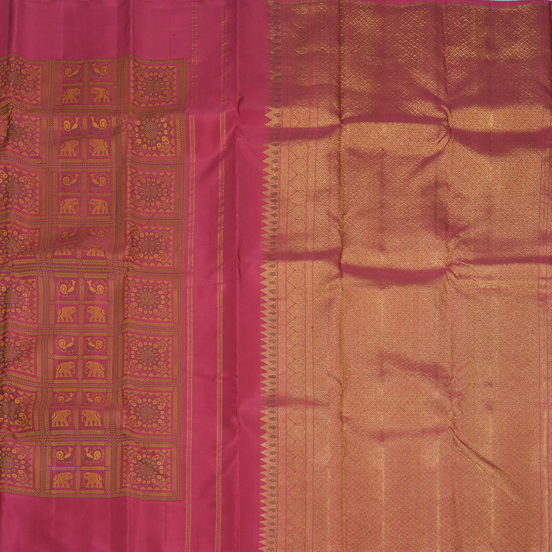 Hayagrivas Handloom Maroon Kanjivaram Silk Saree KBF526F3-1