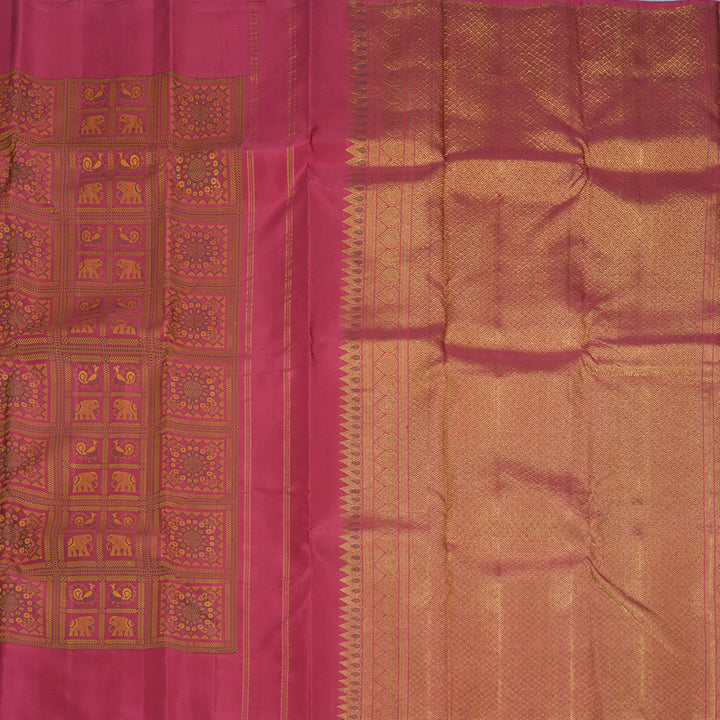 Hayagrivas Handloom Maroon Kanjivaram Silk Saree KBF526F3-1