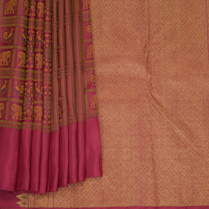Hayagrivas Handloom Maroon Kanjivaram Silk Saree KBF526F3-1