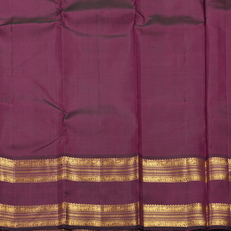 Hayagrivas Handloom Pista Green Kanjivaram Silk Saree with Wine Purple Border KBF526F8-1